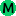 A black 'M' in a green dot
